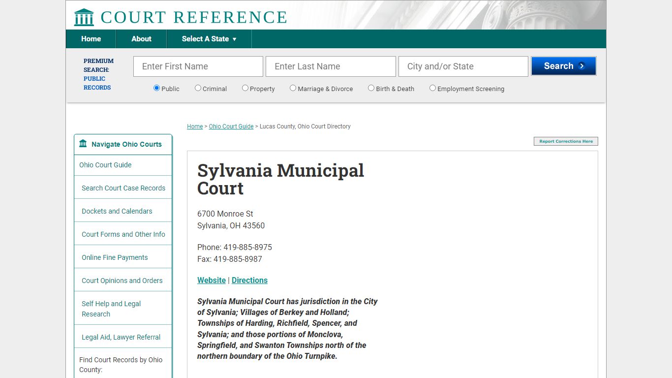 Sylvania Municipal Court - Courtreference.com